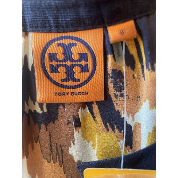 NWT Tory Burch Silk Orange Brown Sheath Meyer dress size 8 - Picture 6 of 7